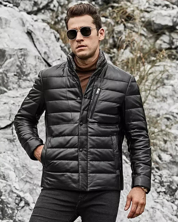 The Mens Biker Motorcycle Classic Nuptse Puffer Jacket - Unisex