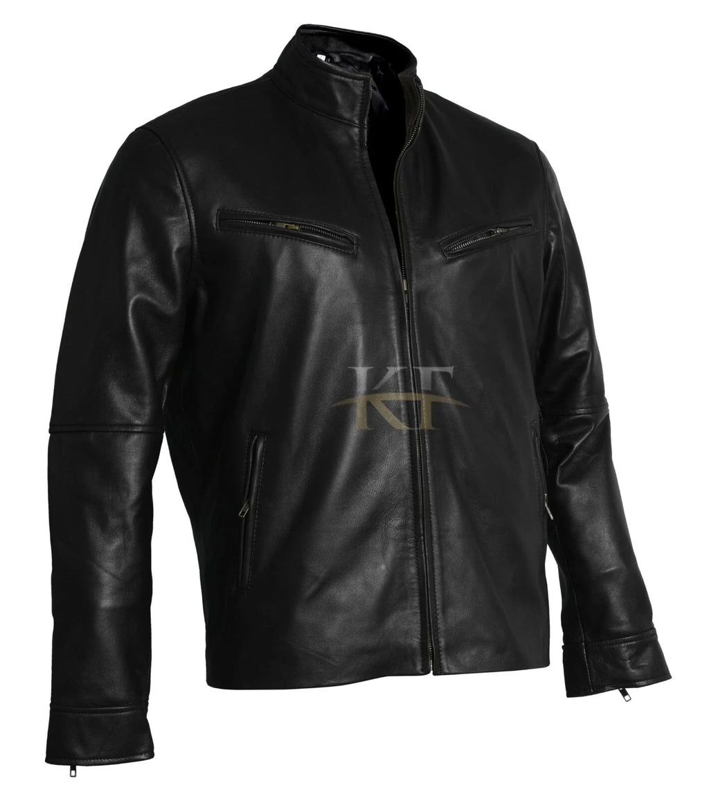 Fast & Furious 6 Inspired Men's Black Leather Jacket – Vin Diesel Style
