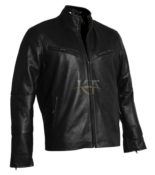 Fast & Furious 6 Inspired Men's Black Leather Jacket – Vin Diesel Style