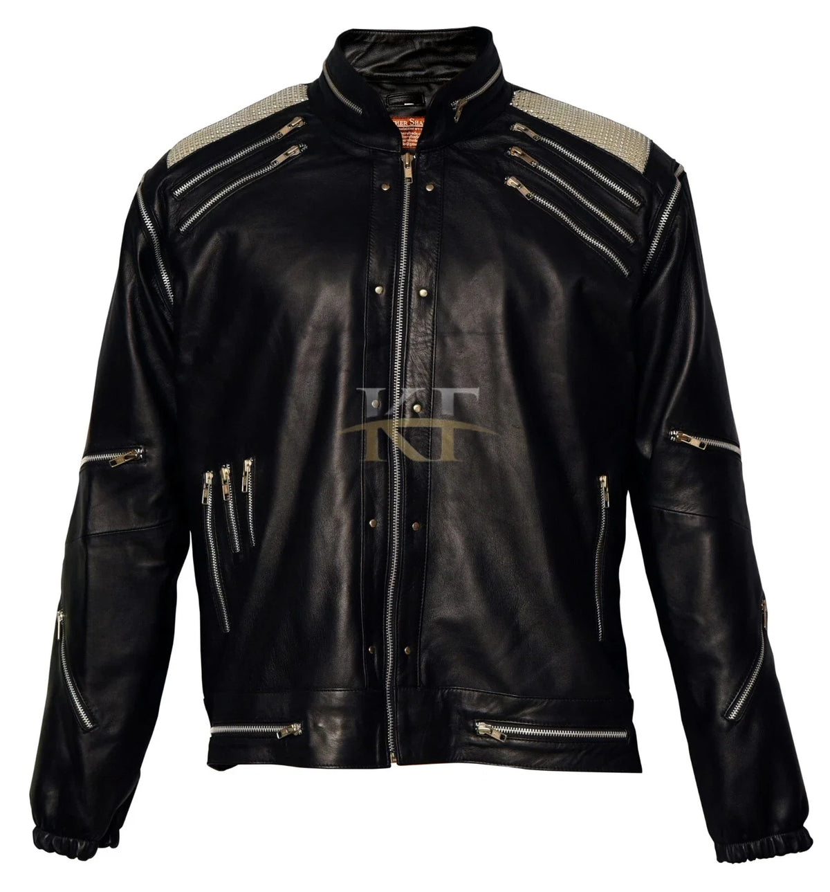 Michael Jackson Beat It Inspired White, Red and Black Leather Jacket