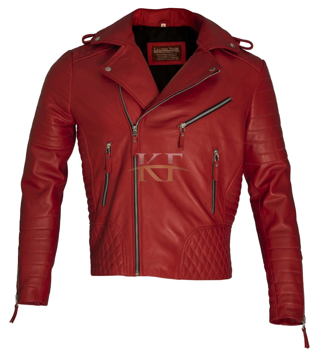 Men's Vintage Cafe Racer Black and Brown Leather Slim Fit Biker Jacket