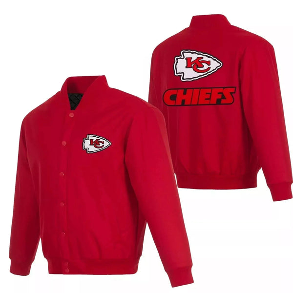 Kansas City Chiefs Inspired Thick Wool Letterman Varsity Bomber Jacket