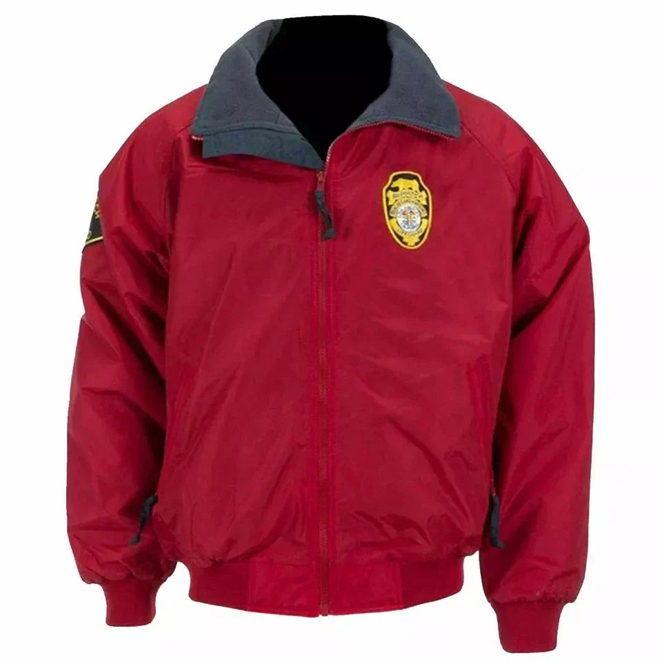 Red Baywatch Lifeguard Inspired Cotton Bomber Jacket – Cosplay Costume