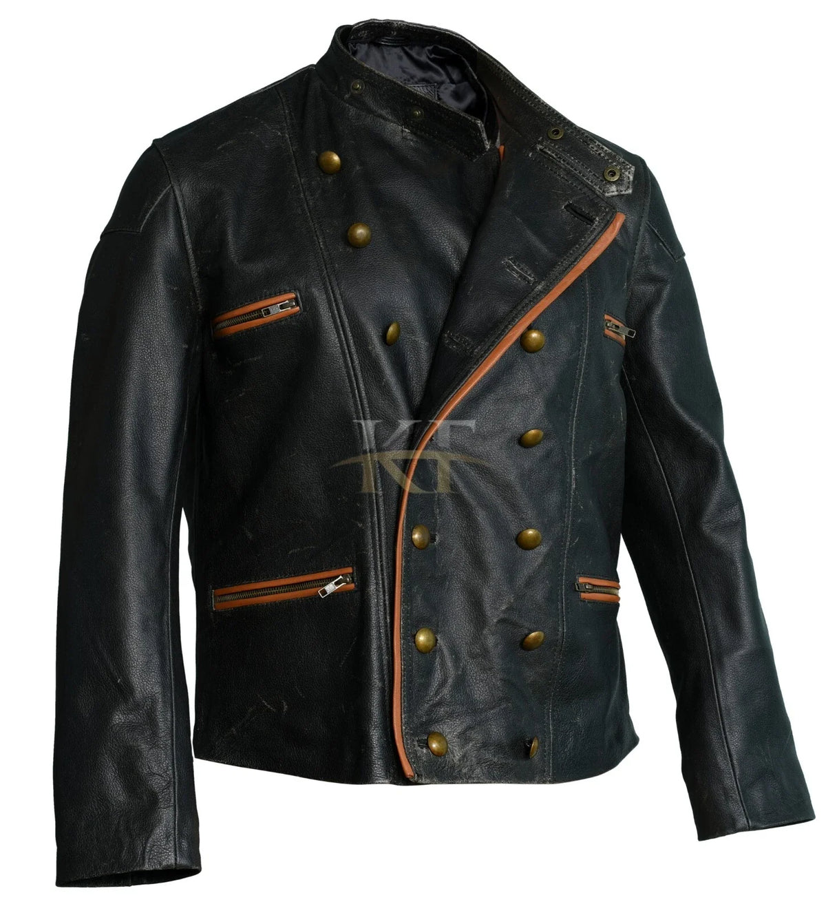 Horse Rider Biker Leather Jacket Black Real Genuine Distressed Leather Jacket