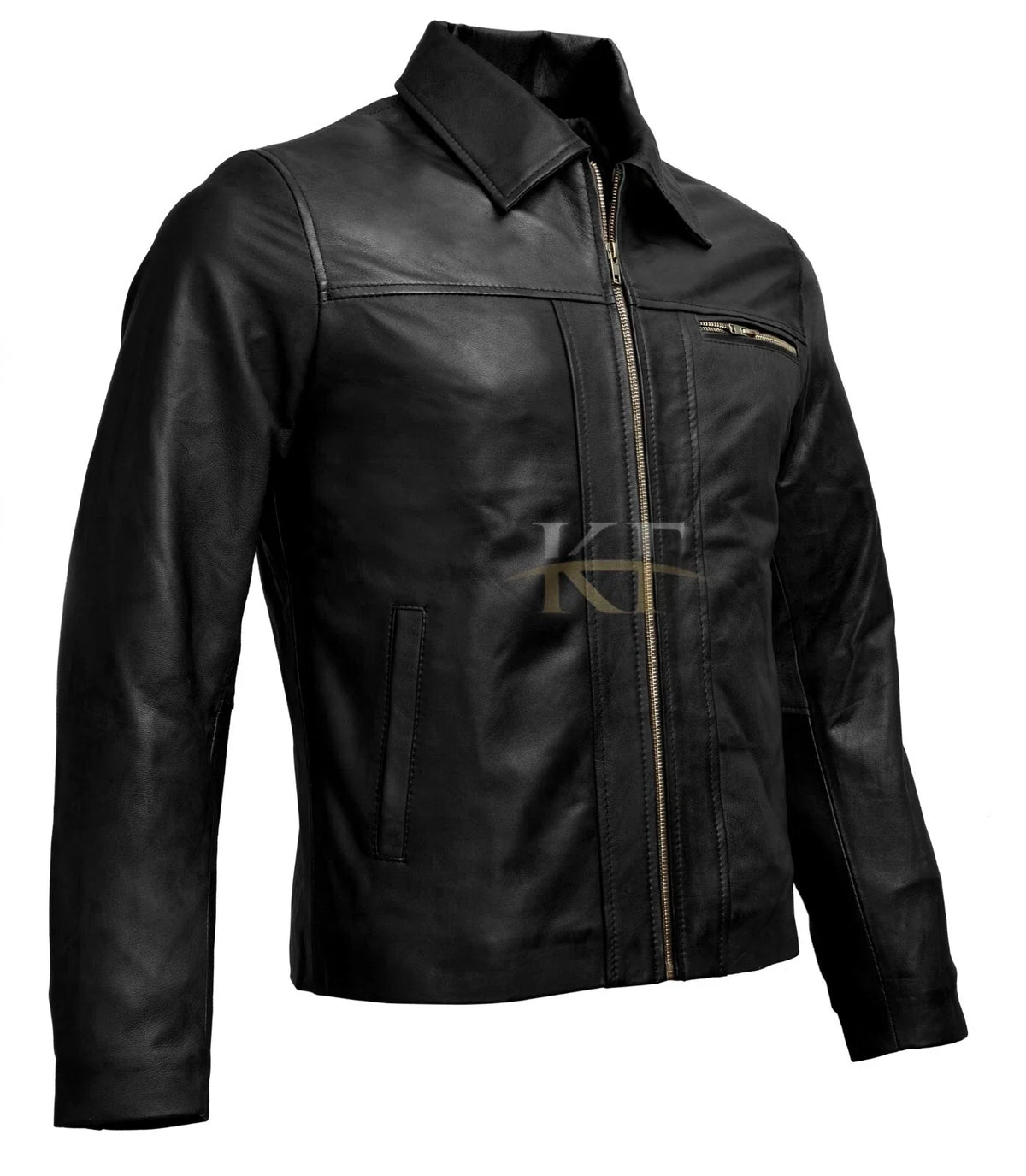 Inception Cobb Inspired Brown Black Cafe Racer Genuine Leather Jacket