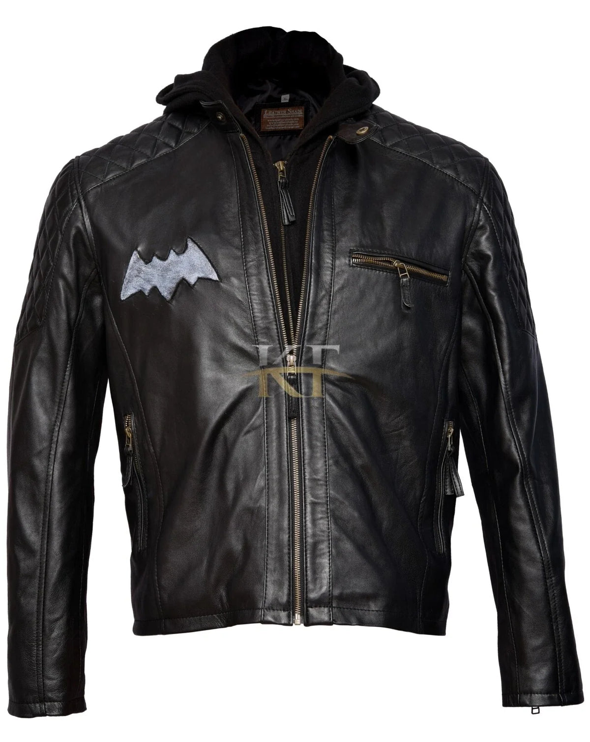 Batman Arkham Inspired Black Leather Motorcycle Biker Jacket