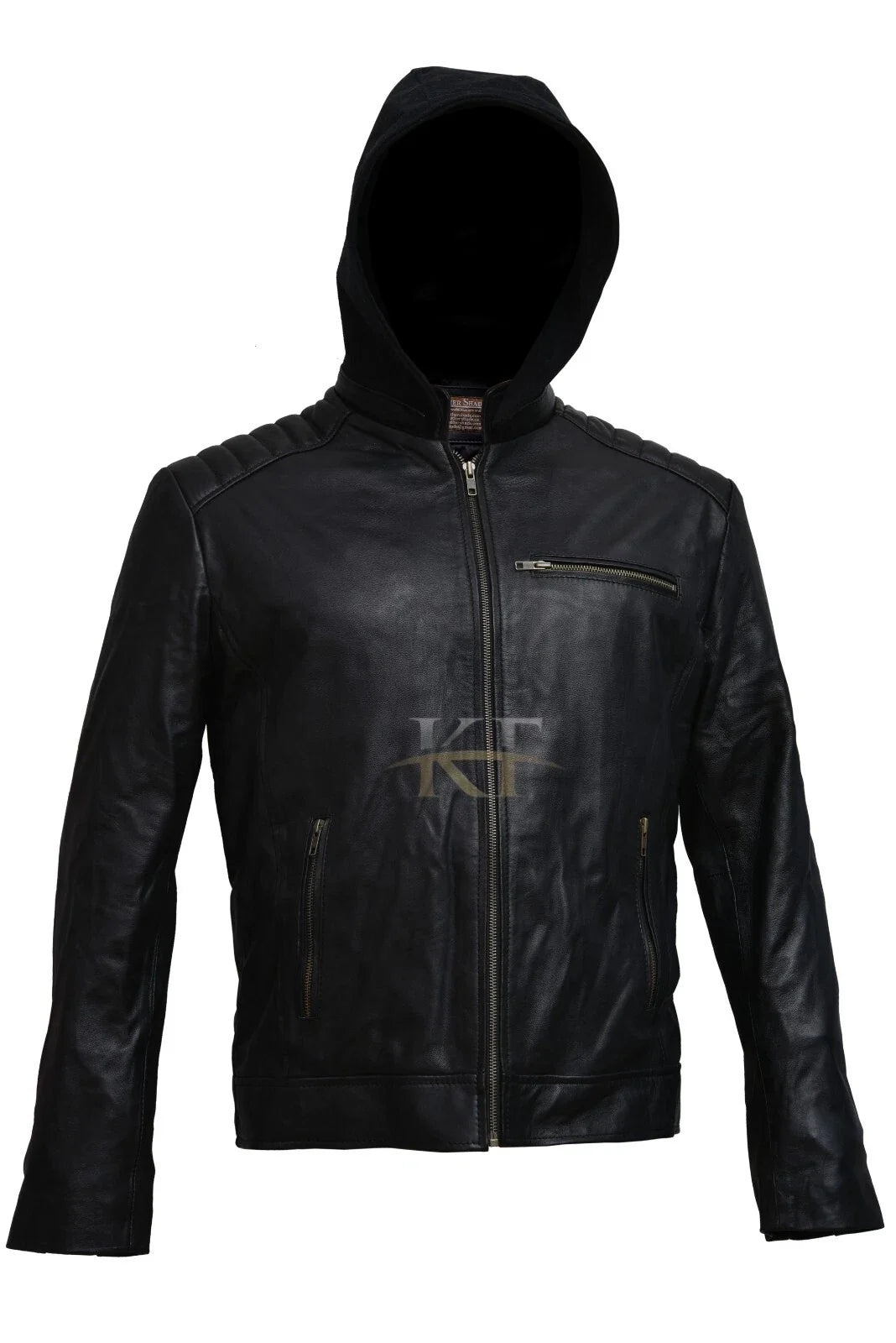 Bruce Wayne Batman Arkham Inspired Black Leather Bat Logo Jacket