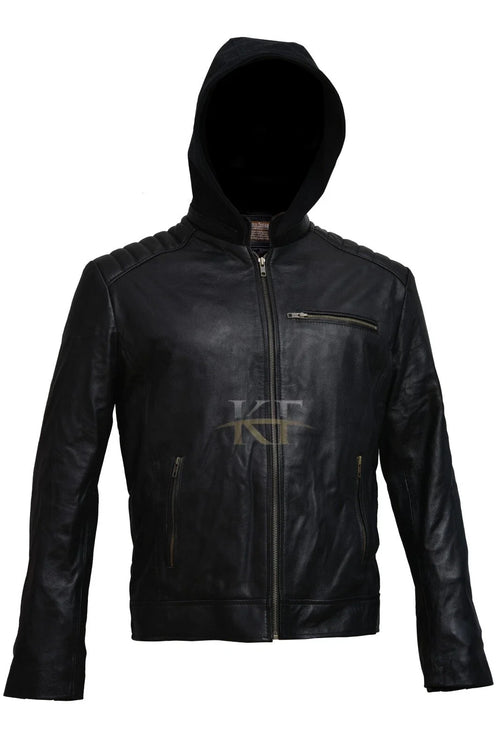 Bruce Wayne Batman Arkham Inspired Black Leather Bat Logo Jacket