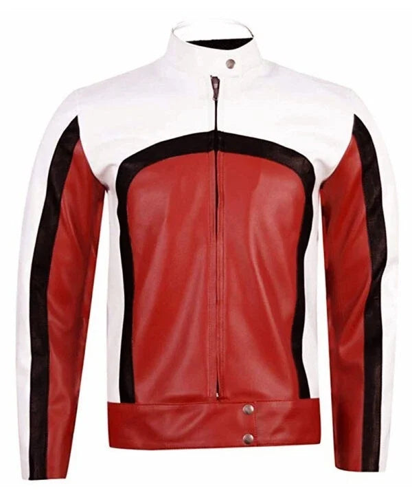 Freddie Mercury Bohemian Rhapsody Inspired Red and White Leather Jacket