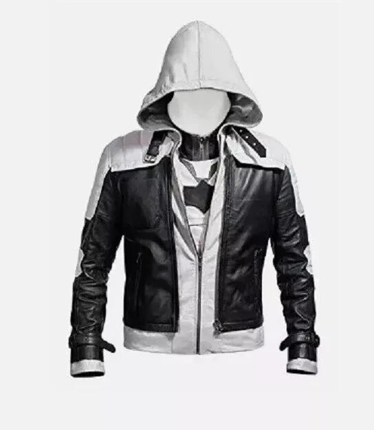 Batman Arkham Knight Inspired Black & White Leather Jacket & Vest