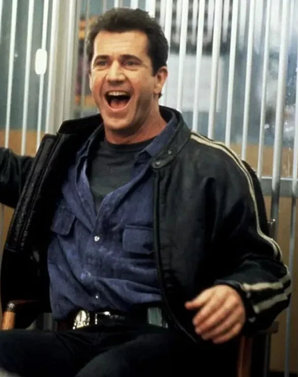 Lethal Weapon 3 Martin Riggs Inspired Black Leather Biker Jacket