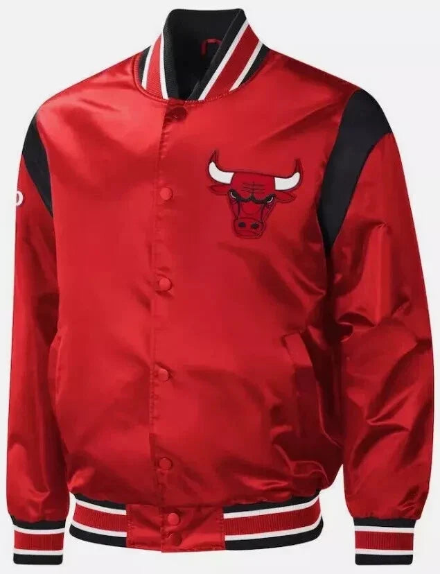 Chicago Bulls Inspired Red Satin Varsity Jacket – Vintage Letterman