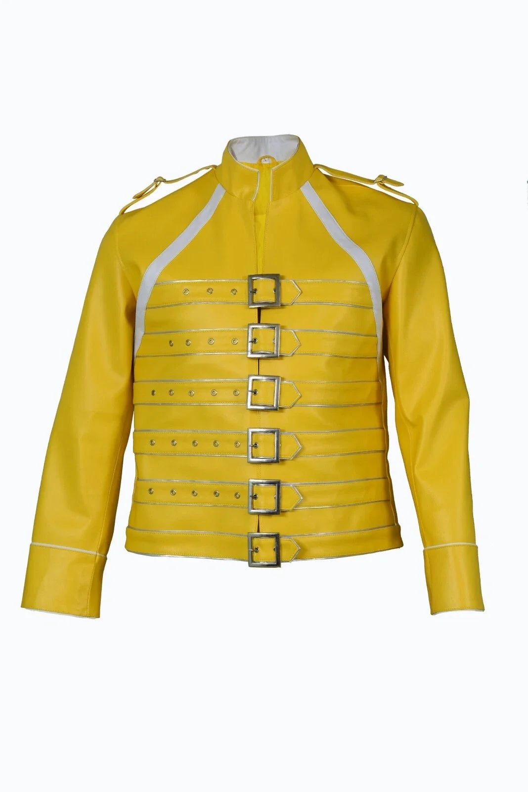 Freddie Mercury Wembley Inspired Yellow Leather Jacket Costume