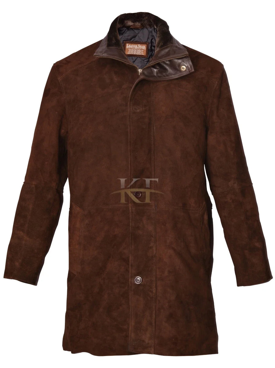 Longmire Sheriff Walt Inspired Genuine Suede Leather Coat Jacket for Men