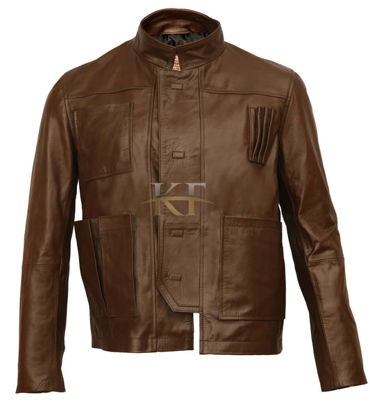 Mens Harrison Ford Han Solo Star Wars the Force Awakens Leather Jacket All Sizes