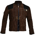 Han Solo Inspired Brown Suede Leather Biker Jacket