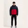 Men's Biker Nuptse-Style Black and Red Quilted Puffer Jacket – Unisex