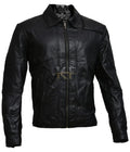 Hugh Jackman Inspired Vintage Black Bomber Leather Jacket for Men