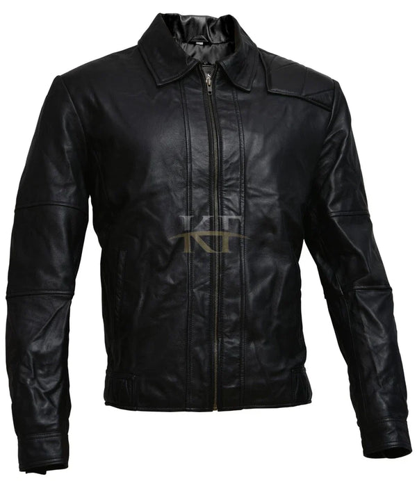 Hugh Jackman Vintage Style Black Bomber Leather Jacket 100% Real Leather Jacket