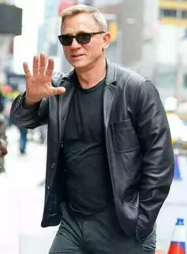 Daniel Craig Inspired Men's Genuine Leather Blazer Jacket