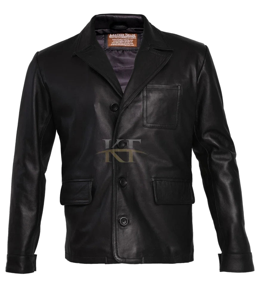 Daniel Craig Inspired Men's Genuine Leather Blazer Jacket