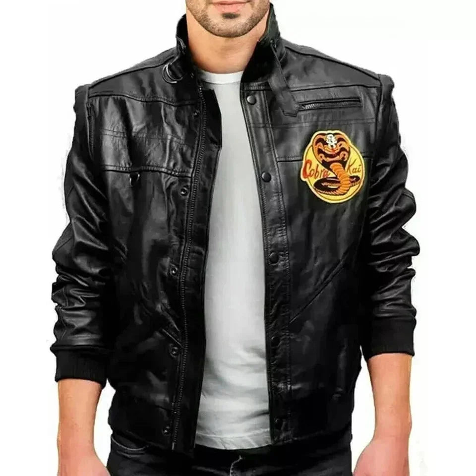 Cobra Kai Karate Kid Johnny Lawrence Inspired Red Leather Biker Jacket