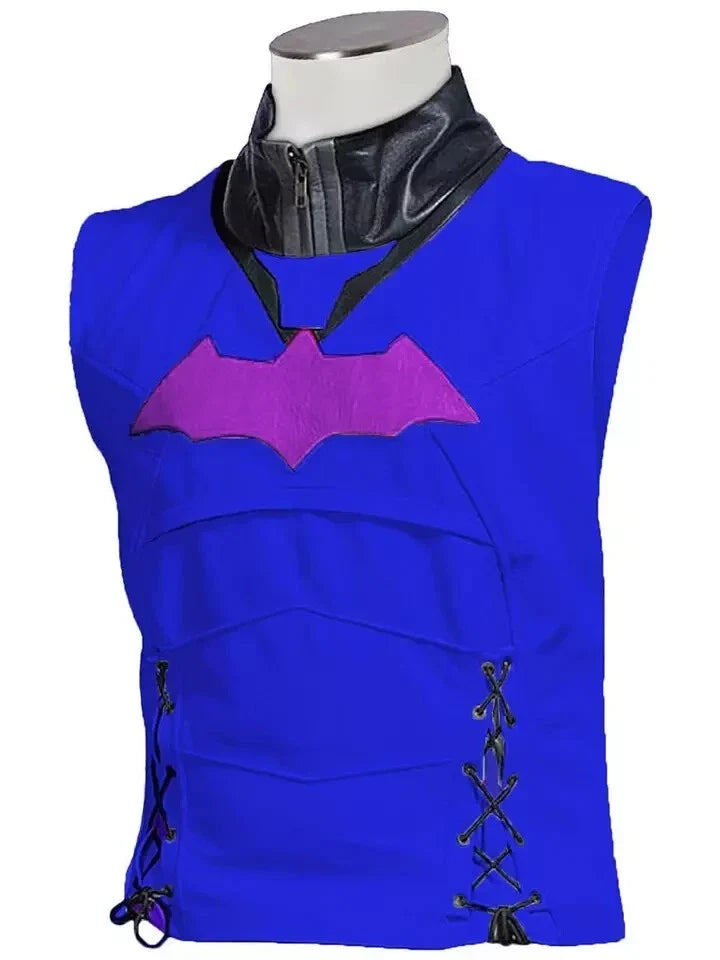 Batman Arkham Knight Inspired Black Leather Jacket & Vest Combo