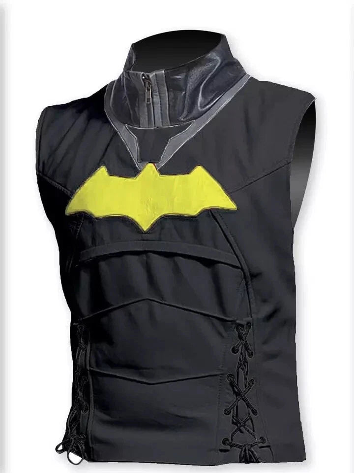 Men's Batman Arkham Nights Leather Jacket & Vest – Design 3
