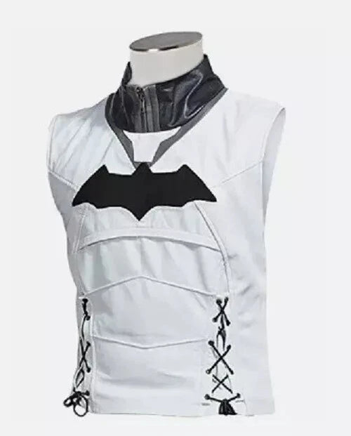 Batman Arkham Knight Inspired Black & White Leather Jacket & Vest