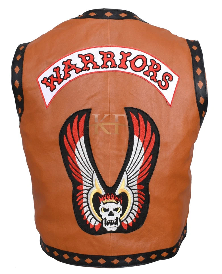 The Warriors Movie Real Leather Vest/Jacket Sheep Skin Gun Pocket Soft Leather