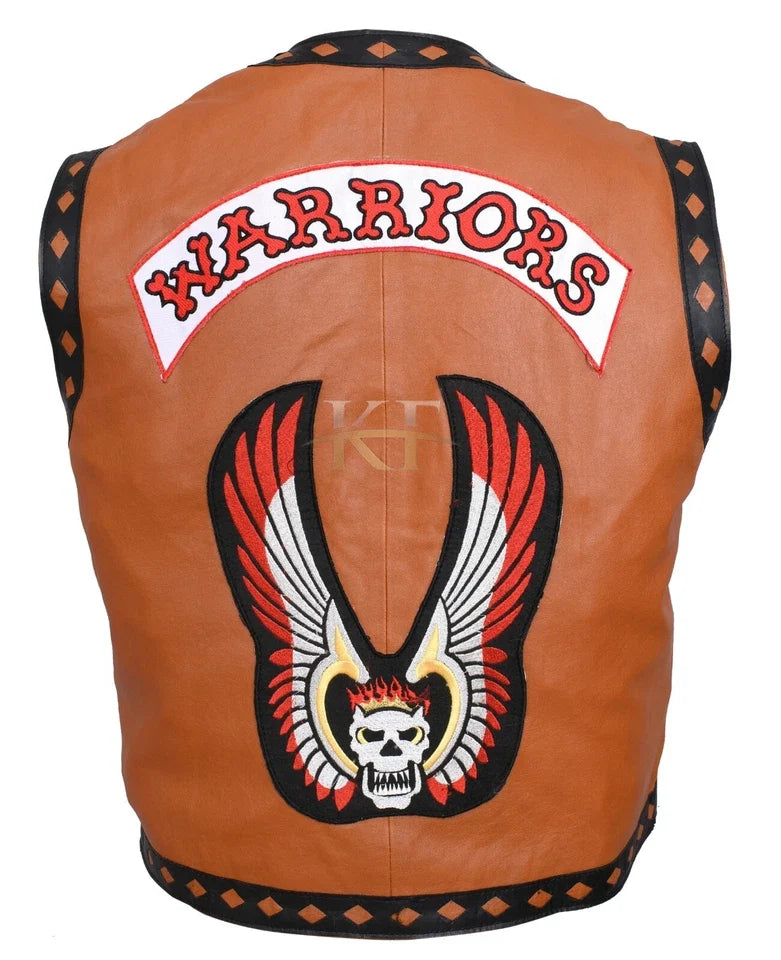 The Warriors Movie Real Leather Vest/Jacket Sheep Skin Gun Pocket Soft Leather