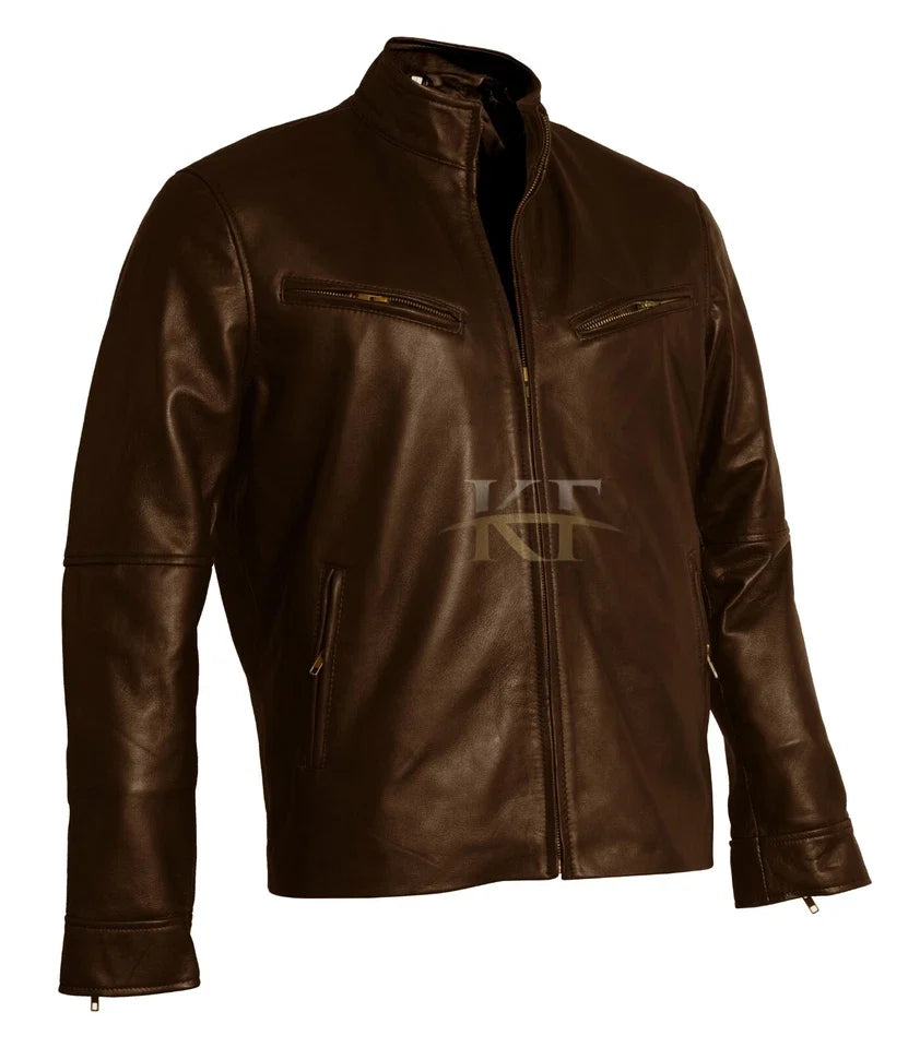 Fast & Furious 6 Inspired Men's Black Leather Jacket – Vin Diesel Style