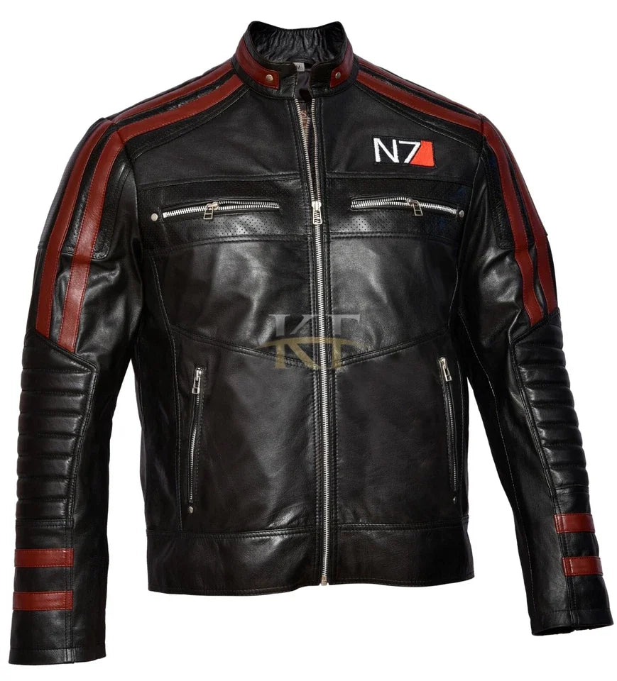 Mass Effect 3 N7 Commander Shepard Inspired Real Leather Jacket