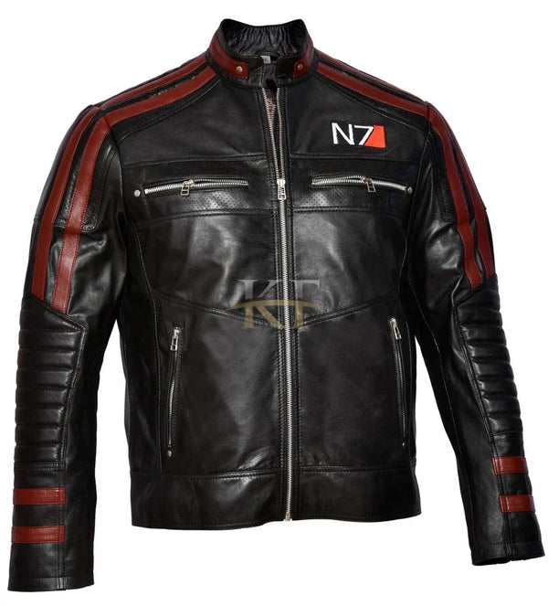 Mass Effect 3 N7 Commander Shepard Inspired Real Leather Jacket